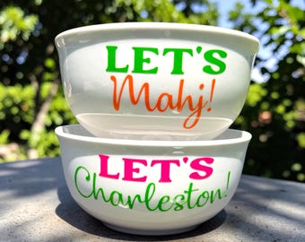 Mahjong Candy Bowl, Game Night Snack Bowl, Mahjong Gifts, Mahjong Prizes, Dot Crak Bam, Let's Mahj, Party Decor, Hostess Gift