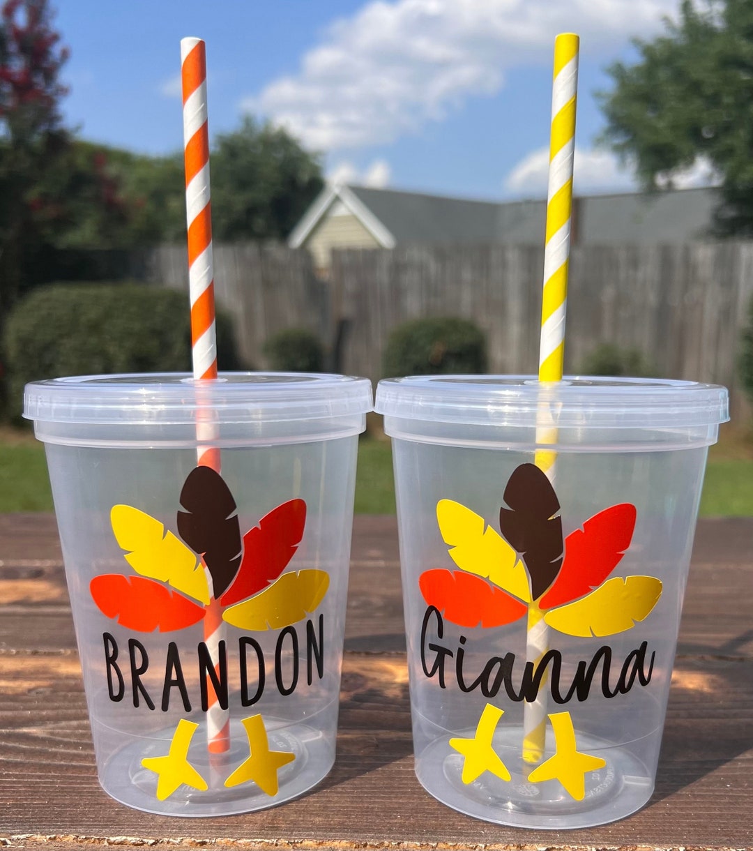 Kids Thanksgiving Cups Personalized, Thanksgiving Party Cups for Kids