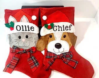 Personalized Christmas Stocking for dog or cat, Dog Stocking Personalized, Cat Stocking, Dog Stocking, Cat Stocking Personalized