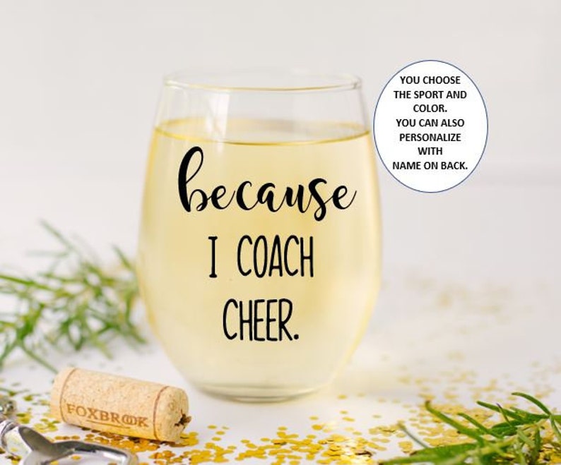 Cheerleading Coach Wine Glass Gift Gift for Cheer Coach Gift Etsy