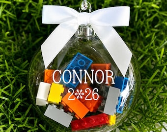Personalized Christmas Ornament for Boy, Christmas Ornament for Kids, Boy Christmas Ornament, Kids Christmas Ornament, Building Blocks