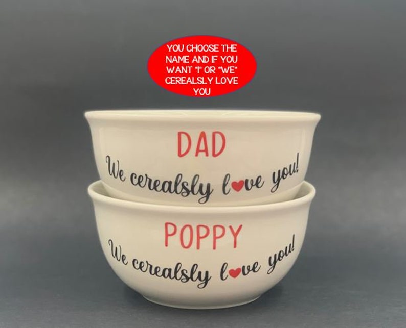 I cerealsly love you cereal bowl, Valentines Day Gift for Dad, Birthday gift for Husband, Gifts for boyfriend, gift for boyfriend image 2