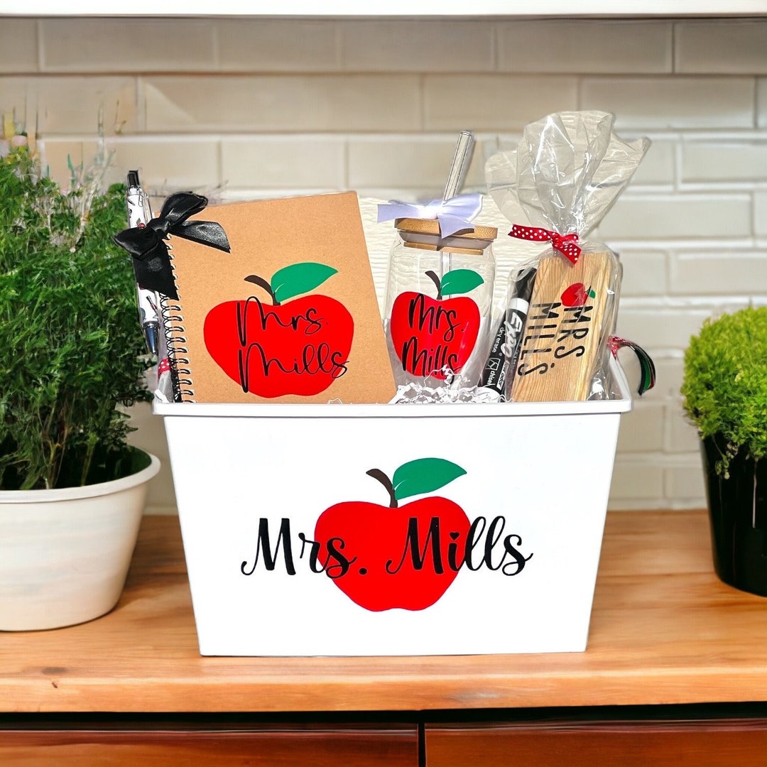 Back to School Teacher Gifts, Personalized Teacher Gift Basket, Teacher ...