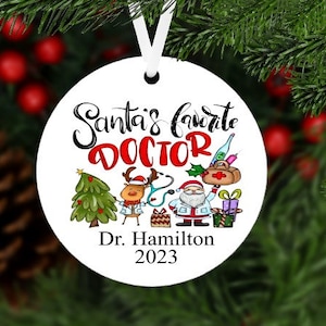 Personalized Doctor Gift, Santa&#39;s Favorite Doctor Christmas Ornament, Doctor Christmas Gift, Personalized Doctor Ornament, Gift for Doctor
