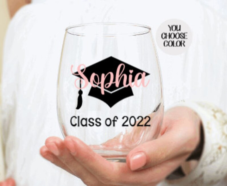 Personalized Graduation Wine Glass College Graduation Gifts Etsy