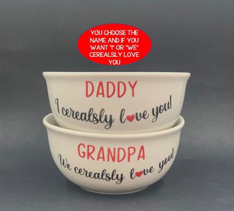 I cerealsly love you cereal bowl, Valentines Day Gift for Dad, Birthday gift for Husband, Gifts for boyfriend, gift for boyfriend immagine 3