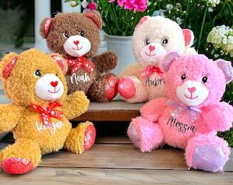 Valentines Teddy Bear for Kids, Personalized Valentine's Day Gift for Kids, Valentines Gift for Toddler, Valentines Day Plush Bear