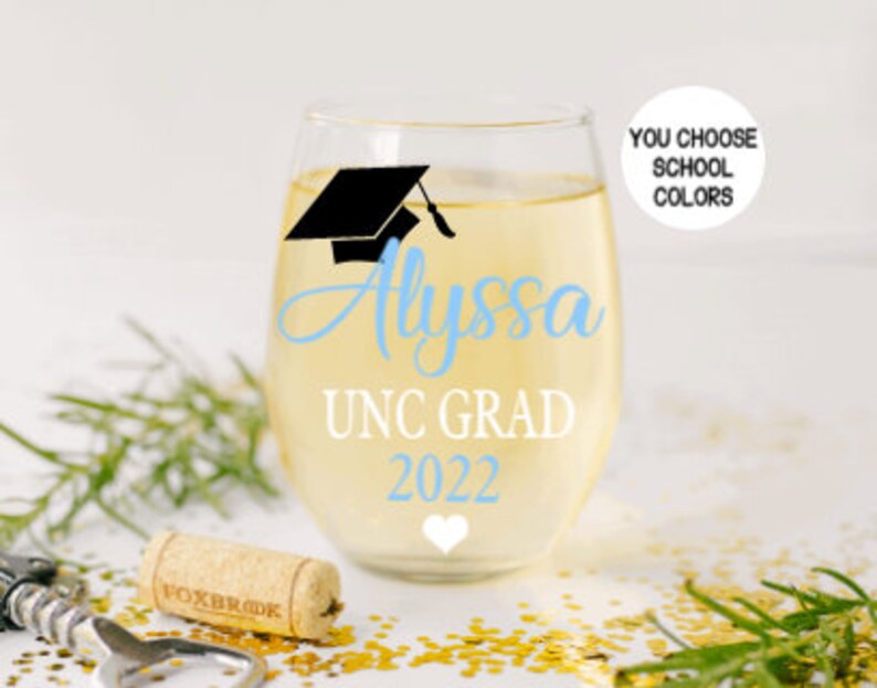 Personalized Graduation Wine Glass Graduation Gift Gift for Etsy
