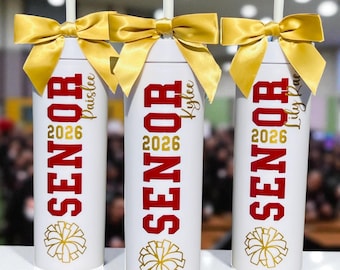 Senior Gifts, Senior Night Cheer Gift, Cheerleader Gifts for High School Senior, Class of 2026, Senior 2026 Gifts, Water Bottle Personalized
