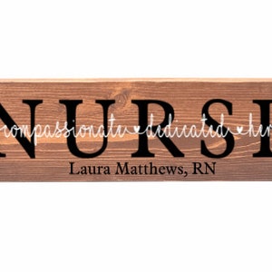 Nurse Gifts, Gift for Nurse, Personalized Wooden Sign for Nurse, Nurse Graduation Gift, School Nurse Gift, Birthday Gift for Nurse