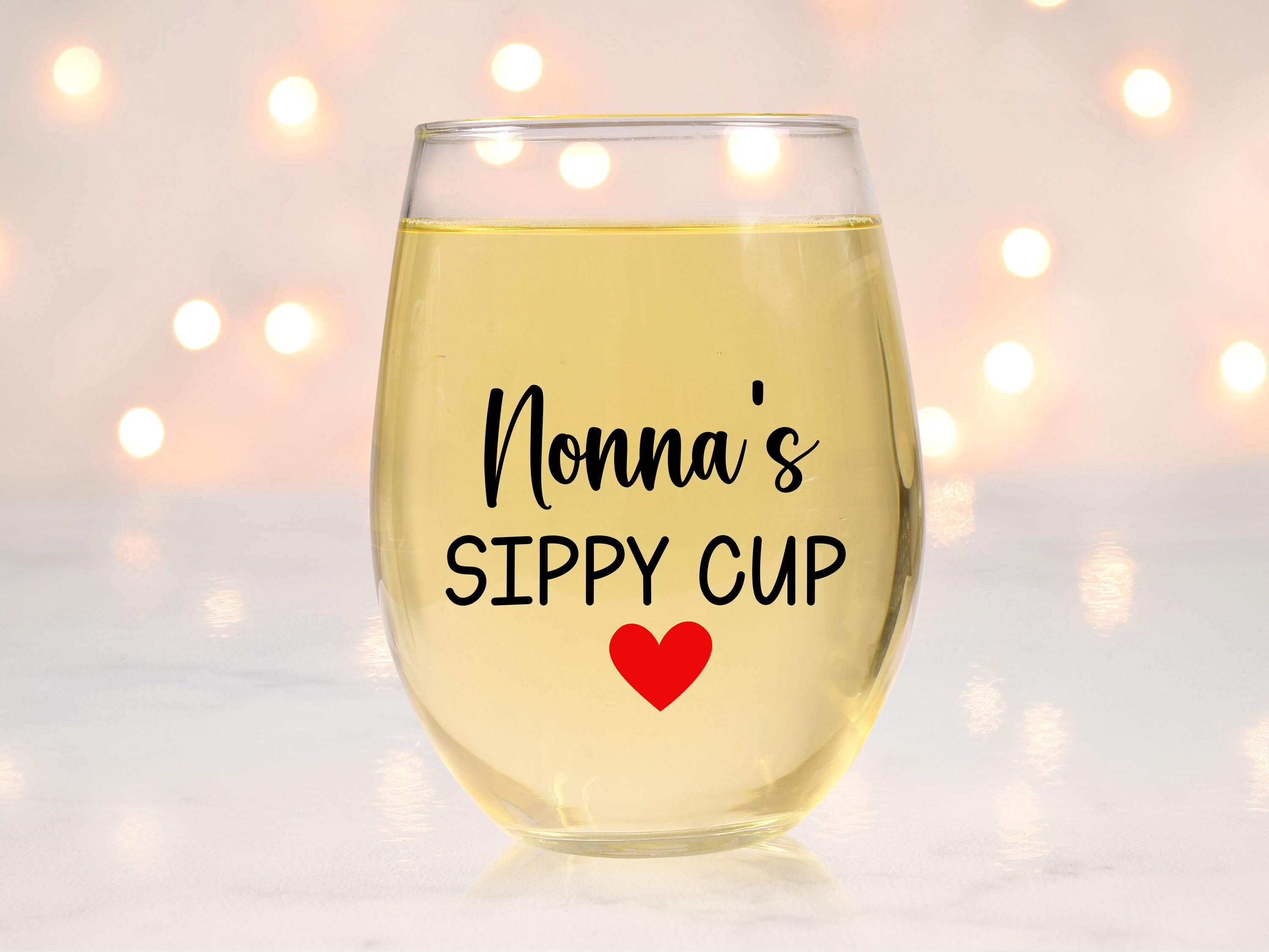 Personalized Grandma Gift, Grandma Gift, Grandma Gift Ideas, Grandma's Sippy Cup Wine Glass, Grandma Christmas Gift, Grandma Birthday Gift