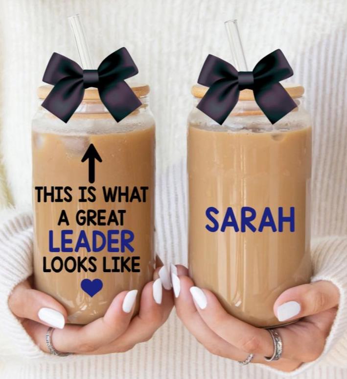 Boss Gift for Women, Boss Appreciation Gift, Leader Gifts, Leader Appreciation Gifts, Boss Day Gifts, Boss Coffee Mug, Iced Coffee Glass