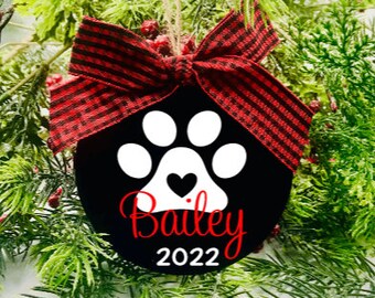 Personalized Christmas Ornament for Dog, Pet Ornament Personalized, Custom Pet Ornament, Custom Dog Ornament, Christmas Ornament for Dog