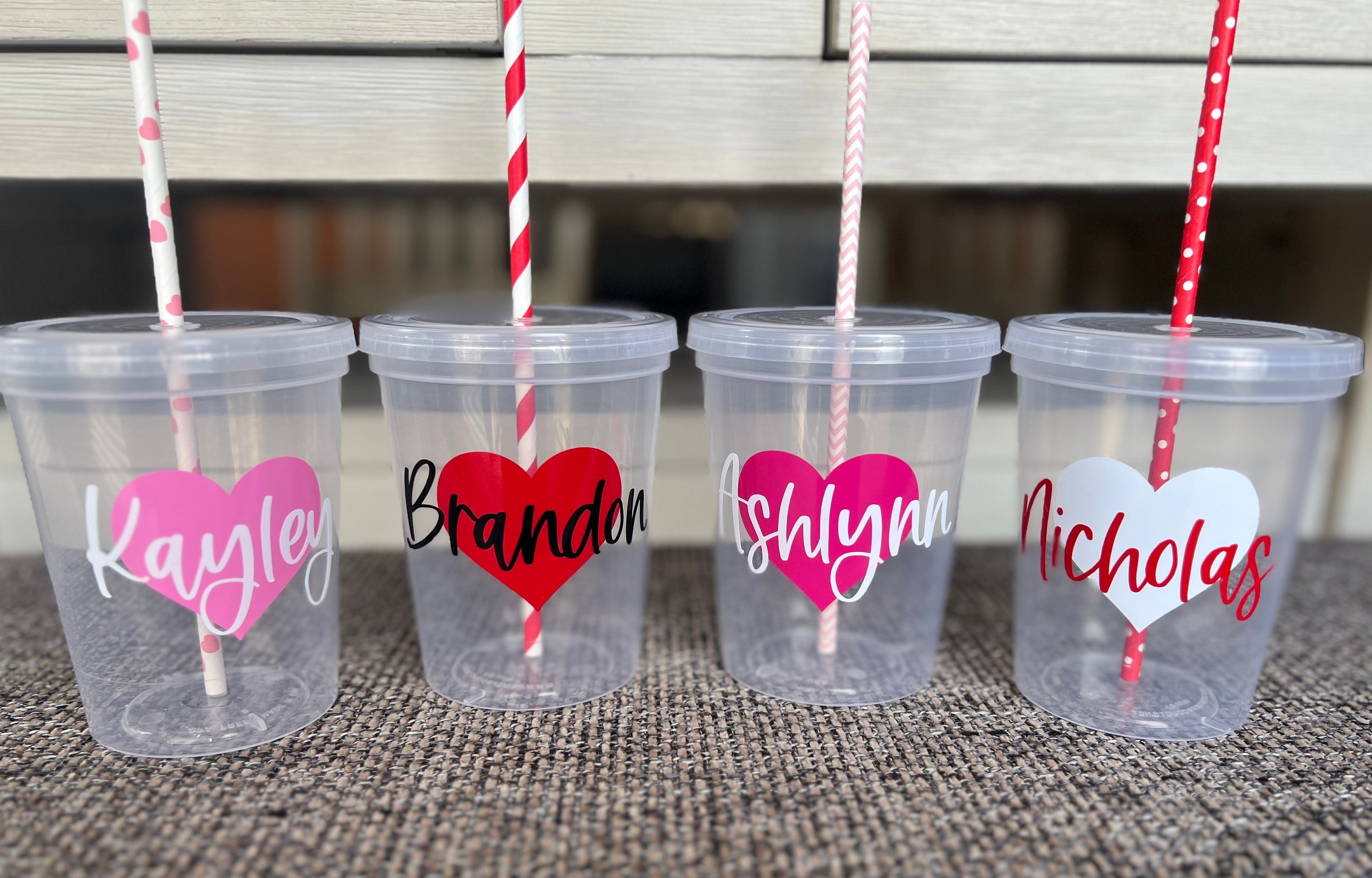 Valentines Day Party Cups for Kids, Valentines Day Party Favors for Kids,  Kids Valentines Cup, Personalized Valentines Day Toddler Cups 