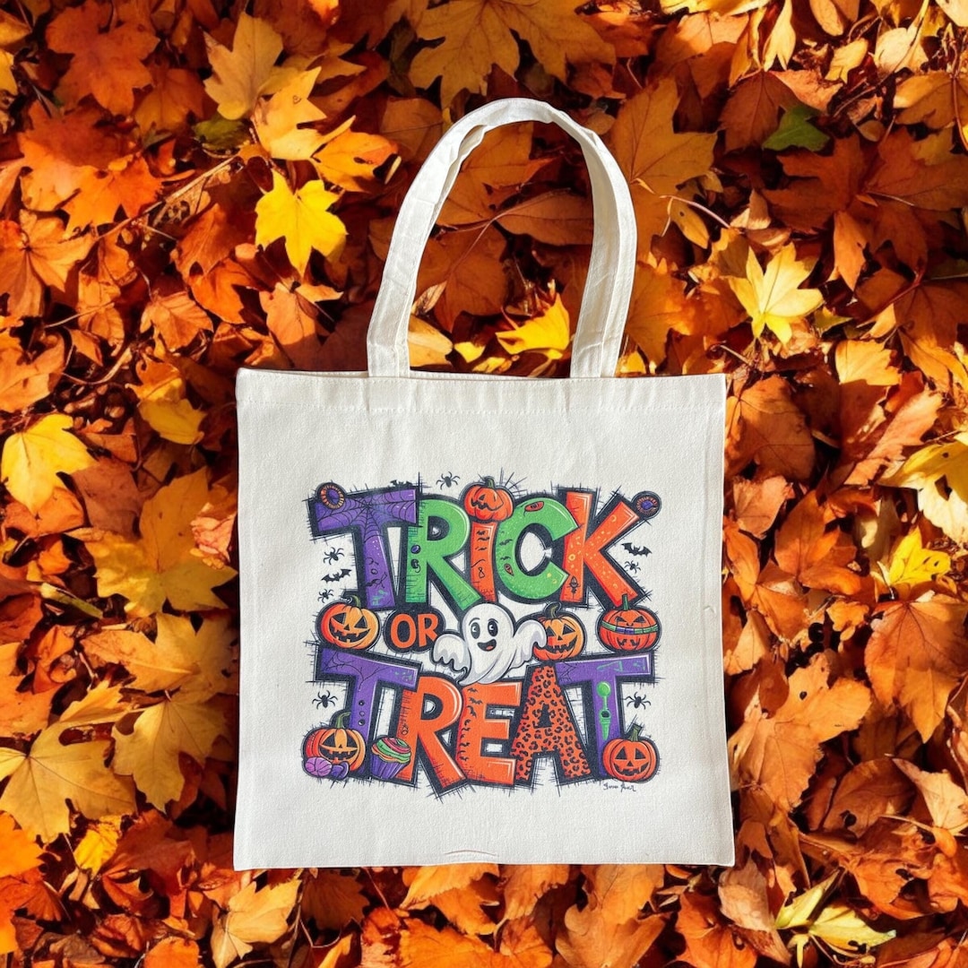 Halloween Trick or Treat Bag, Kids Halloween Tote Bags, Personalized ...