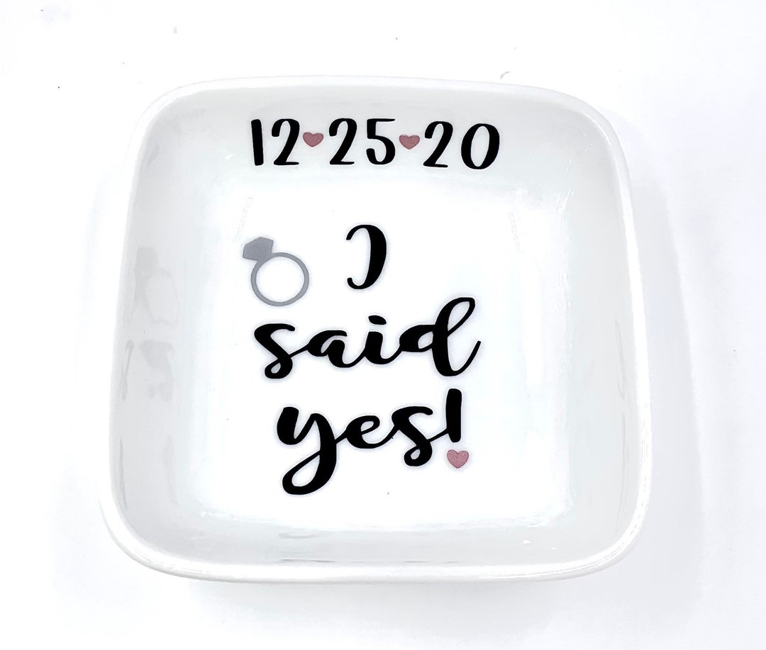 Personalized Engagement Ring Dish, Engagement Gifts for Her, Bride to