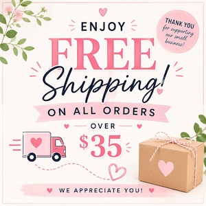 May include: A promotional graphic with pink and white elements. Text reads "Enjoy Free Shipping!" and "On All Orders Over &pound;28." A pink delivery truck and a gift box with a heart sticker are also featured.