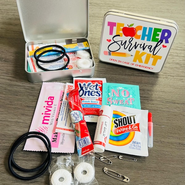 Cadeau de rentrée scolaire pour enseignant, cadeau de Noël pour enseignant, trousse de survie pour enseignant, trousse d'urgence pour enseignant, cadeau de remerciement pour enseignant, cadeaux en gros