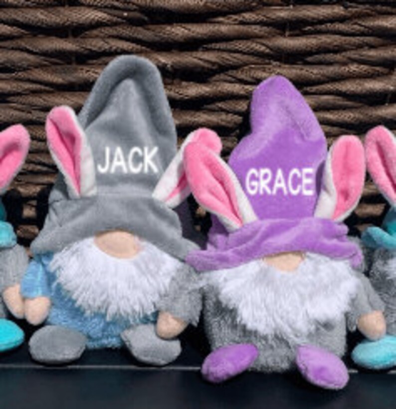 Personalized Plush Easter Gnomes Easter Bunny Gnome Easter Etsy