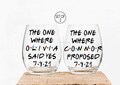 Personalized Engagement Wine Glasses, Engagement Gift for Couple, Engagement Gifts Personalized, Just Engaged Gift, Friends Glass