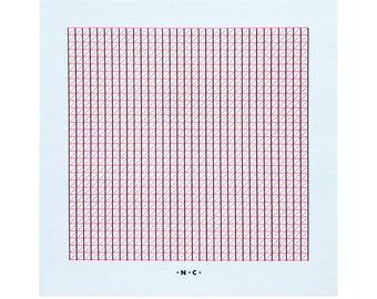 XYZ Moire - Square Risograph Print, Lines, Art Print, Riso, Diagonal Lines, Mid Century Modern Print