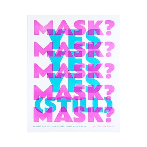 Mask? Yes, Still - Store Print, Risograph Print, Art Print, Corona, Riso poster,