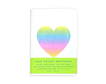 Risograph Pocket Notebook - Rainbow Heart