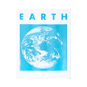 Erde - Risograph Print, Planet Poster, Sonnensystem