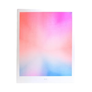 Aura 2 - Risograph Art Print, Dekoracja z połowy wieku, Moderna z połowy wieku, Plakat, Ręcznie robiony, Projekt graficzny, Dzieło sztuki, Neon, Retro