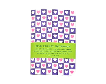 Risograph Pocket Notebook - Heart Checkers