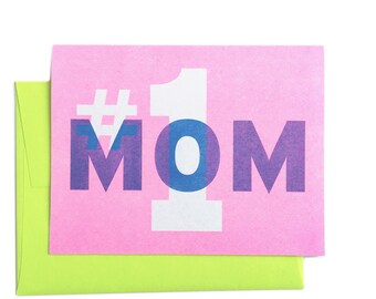 Number 1 Mom - Mother's Day Greeting Card, Gifts for Mom, #1, Best Mom, Card for Mom, Card for Mother's Day,
