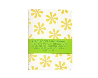 Risograph Pocket Notebook - Daisies