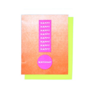 Happy Birthday Exclamation! - Risograph Birthday Card, Stationery, Birthday Card, Bright and Colorful