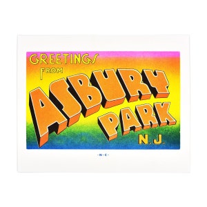 Groeten uit: Asbury Park, New Jersey - Risograph Print