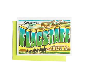 Greetings from: Flagstaff Arizona - Risograph Card