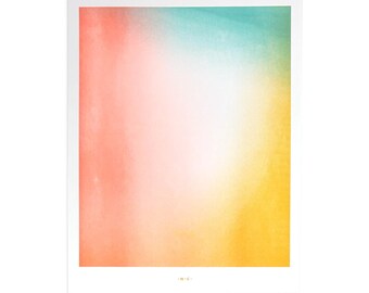 September - Aura 9 - Risograph Art Print, Mid Century Decor, Mid Century Modern, Poster, Handmade, Graphic Design, Artwork, Neon, Retro