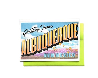 Greetings from: Albuquerque, NM - Risograph Card