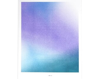 Aura 3 - January - Risograph Art Print, Mid Century Decor, Mid Century Modern, Poster, Handmade, Graphic Design, Artwork, Neon, Retro