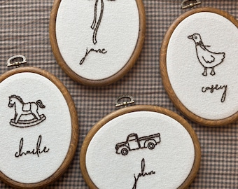 Custom Name Embroidery Hoop, Baby Nursery Decor, Nursey Wall Decor, Custom Baby Name Announcement, Vintage Baby Decor