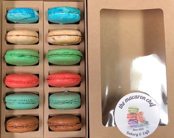 French Macarons, 12 count box, variety pack, hand made