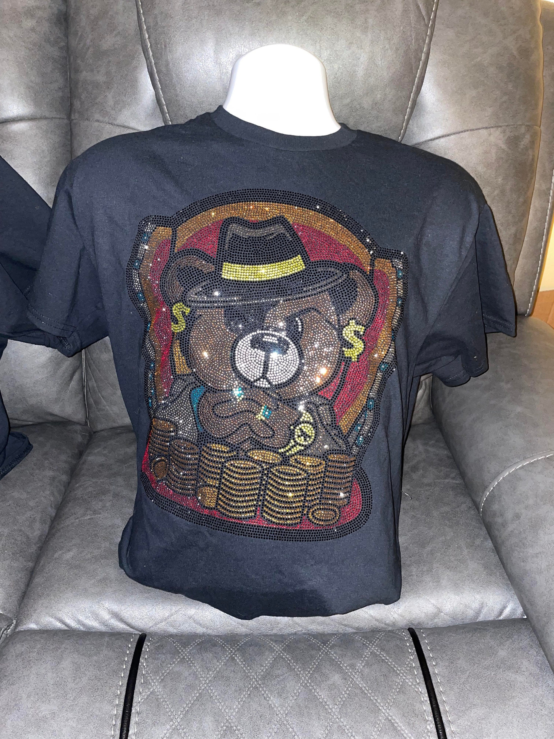 Rhinestones T shirt Men summer T Shirt Diamond Inlaid Teddy Cotton