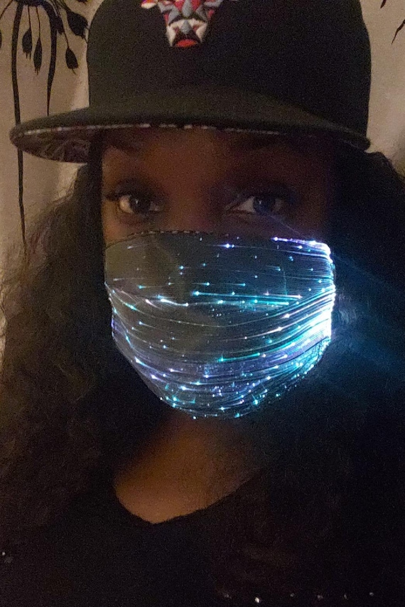 Led Light Up Face Mask Light Up Fashion Mask LUMINOUS Glow Etsy