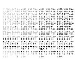 Símbolos astrológicos, iconos minimalistas, fondo transparente, versiones editables, planetas del zodíaco, fases lunares, asteroides, aspectos, elementos de alquimia
