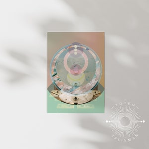 Abstract poster pastels, metal, arches, circles - pastel goth - soft grunge pink punk Feng Shui Creativity and Children - Physical printed