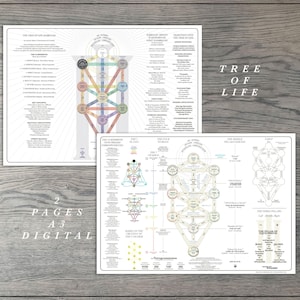 Kabbalah Tree of Life reference chart informational diagrams Tree of Life education sheet Tree of Life  visual designed overview