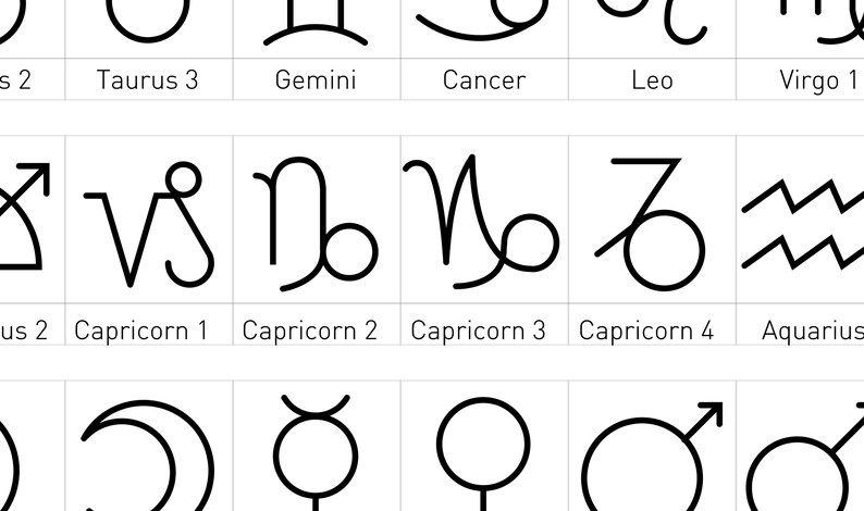 Símbolos astrológicos vectoriales svg eps ai pdf para uso en medios ...