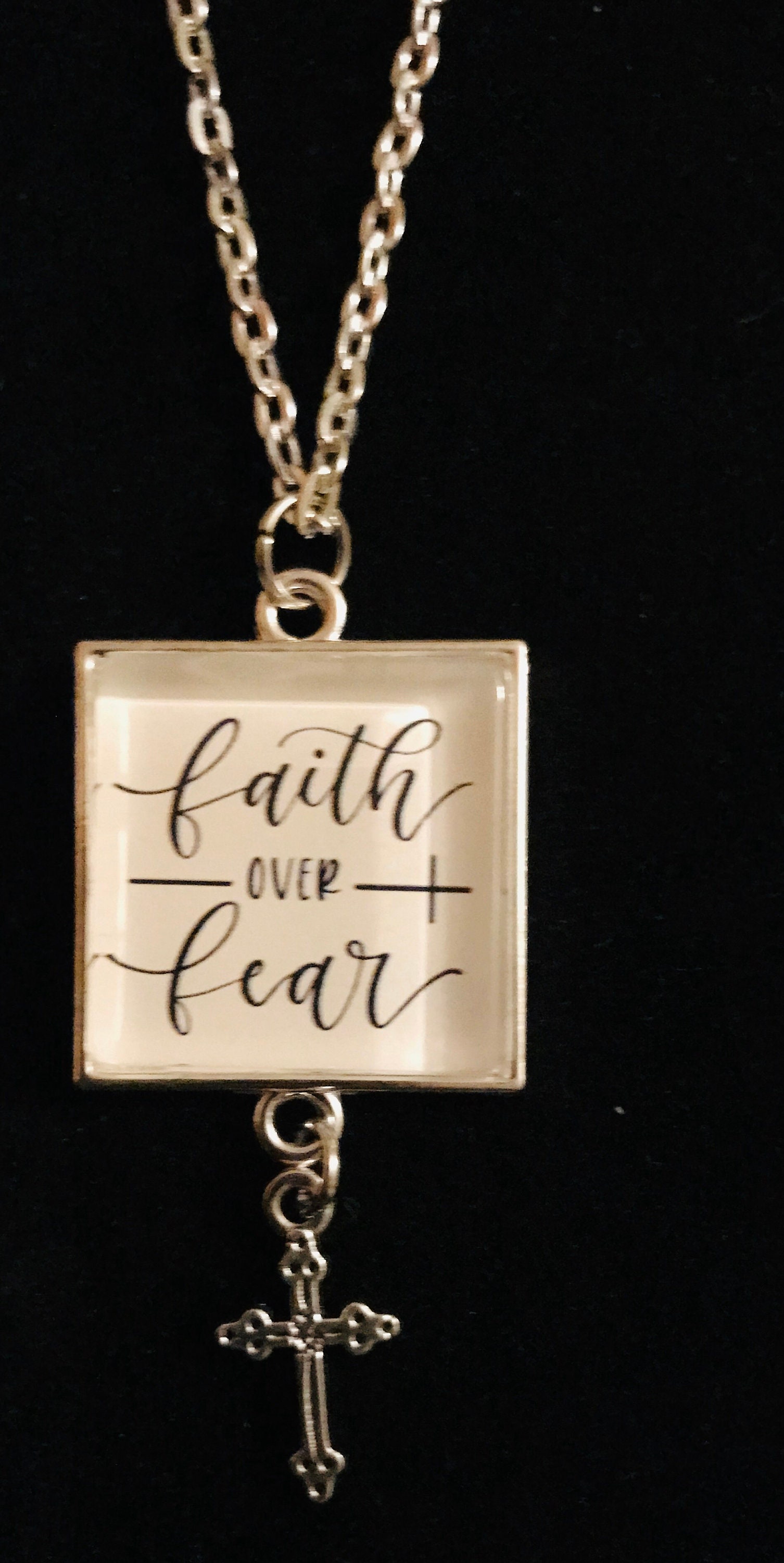 Faith Over Fear Necklace Pendant Etsy