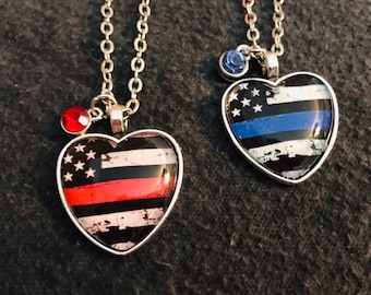 Thin Red Line Necklace - Etsy