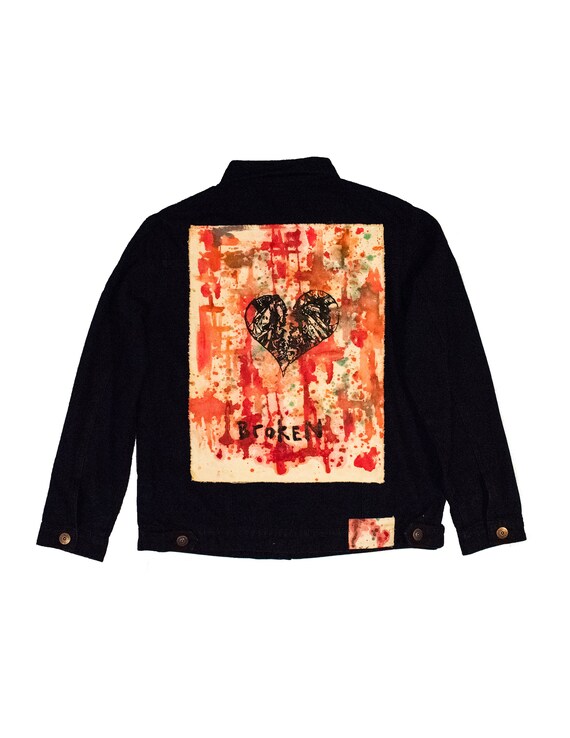 custom black jean jacket