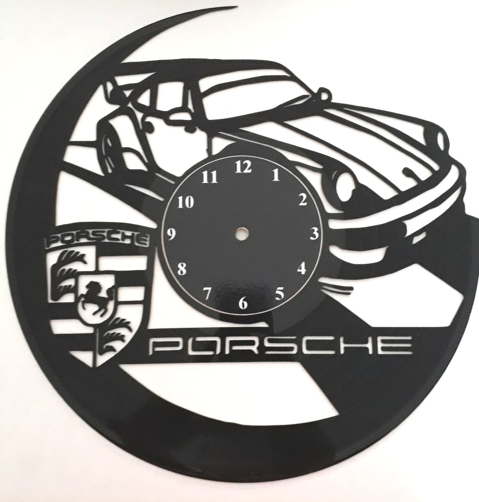Wall clock on vinyl 33 laps vinyl clock porsche Etsy